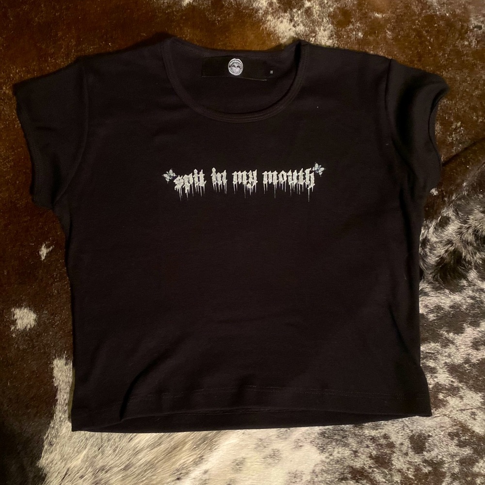 Spit In My Mouth Crop T size M